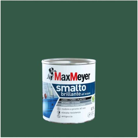 Max Meyer Smalto Poliuretanico Brillante all'Acqua - Verde Scuro- 0,75 l