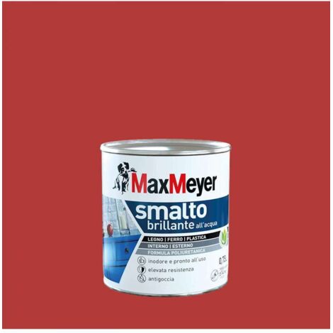 MaxMeyer Smalto Poliuretanico Brillante all'Acqua - Rosso Ciliegia - 0,75 l