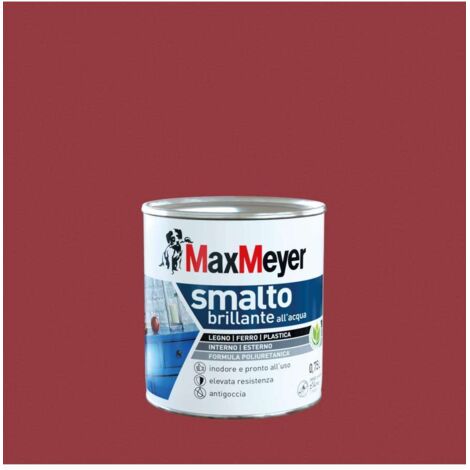 MaxMeyer Smalto Poliuretanico Brillante all'Acqua - Rosso Veneziano - 0,75 l