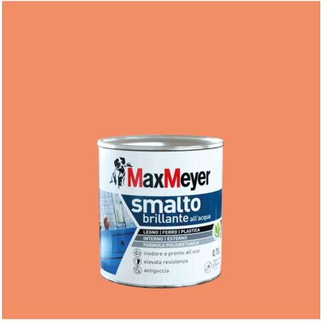 MaxMeyer Smalto Poliuretanico Brillante all'Acqua - Arancio Ace - 0,75 l