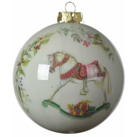 Cornelißen Sfera Di Vetro Cavallo Con Neve: Decorazione Originale E Fedele Al Dettaglio Da Agitare