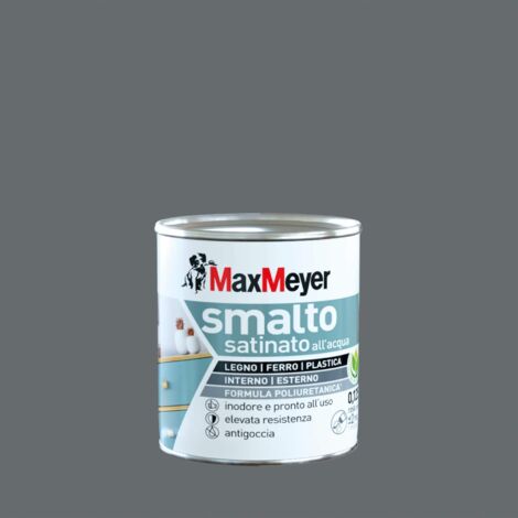 MaxMeyer Smalto Satinato all'acqua Poliuretanico Grigio Fumo 0,125 l