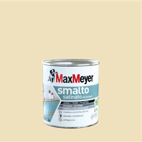 Smalto Brillante A Acqua Colore Bianco Panna 0,75Lt