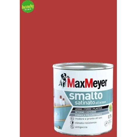 MaxMeyer Smalto Satinato Poliuretanico Rosso Ciliegia 0,75 l Interno/Esterno