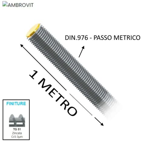 Barra Filettata Acciaio Zn 8.8 Mm 10 Din976