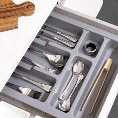 Portaposate per Cassetti 100 cm in Plastica Emuca Optima Grigio