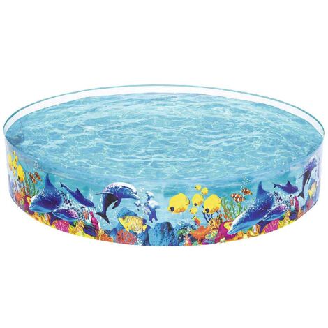 Piscina Rigida Per Bambini Fantasia Mare Rotonda 244x46cm Da Giardino Bestway
