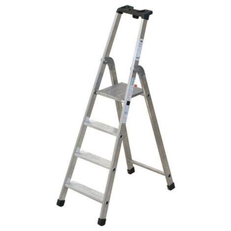 1PZ SCALA ALLUMINIO QUADRA EN131 4 gradini cm47x11,5x148,5h 88,h pedana kg5,2