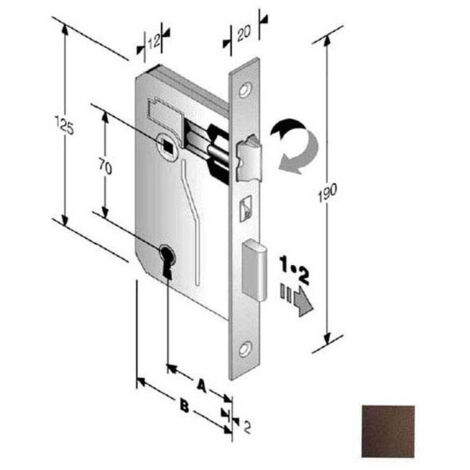 Serratura Patent Mm 8X70 E50 Bq Bronzata Gb