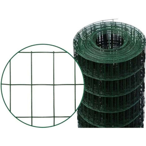 RETE ELETTROSALDATA PLASTIFICATA VERDE ROTOLO MT.10 maglia 76x63 cm.60h.