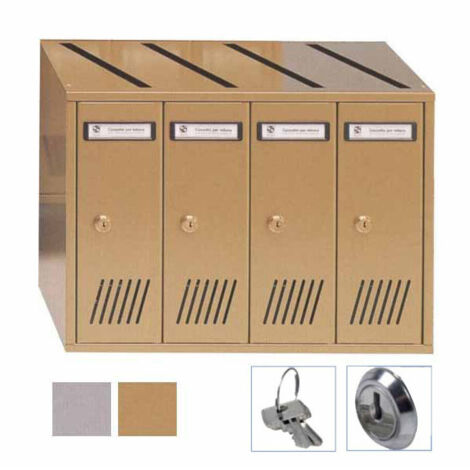 Casellario Verticale a 4 posti in Acciaio Bronzato 31-704 Silmec