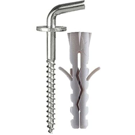 Tasselli in nylon Diam. 6 x 30 senza collarino con gancio corto a vite 12 pz. (1/3)