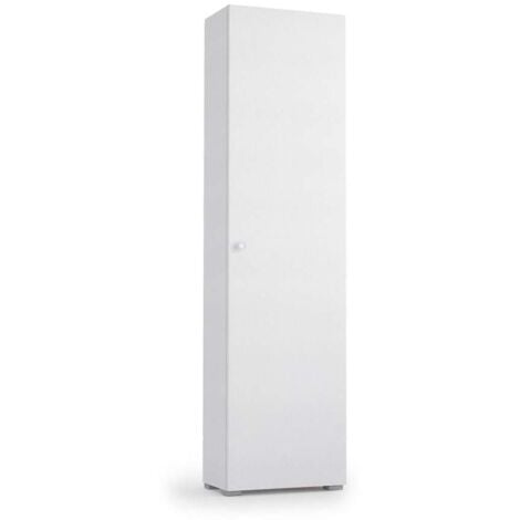 Terraneo Mobile Bianco con Anta e 7 Ripiani Inclinabili - 50x30x182 cm