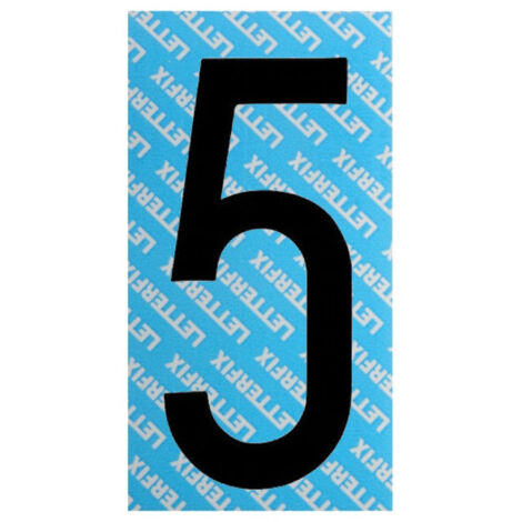 Numero Adesivo Nero Serie T80 5 Letterfix