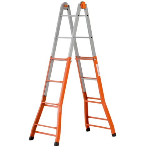 Scala telescopica multiuso Gierre A0040 Peppina 3 dimensioni da 4+4 gradini acciaio