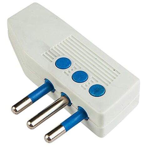 Spina Elettrica 10A Con Uscita Cavo Dritta - Bianca, 250V, Per Cablaggio