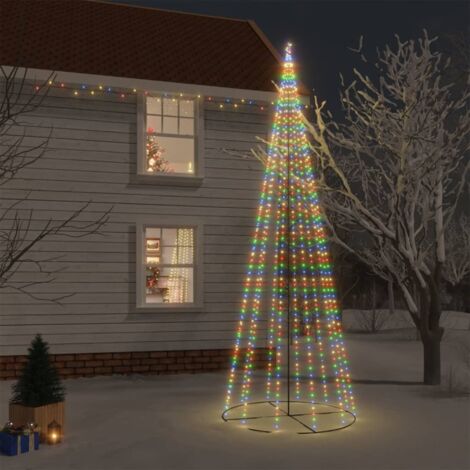 vidaXL Albero di Natale a Cono Colorato 732 LED 160x500 cm