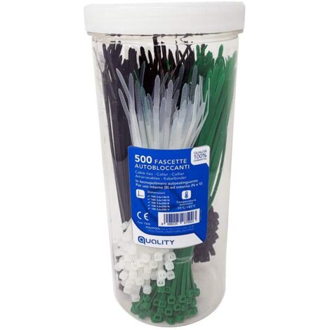 Organizer The Bridge Set Di 50 Fascette Colorate Assortite, Lunghe 200 Mm, Larghe 4,8 Mm, Resistenti A Olio E Intemperie Set Fascette 10 Per Colore - Foto 10