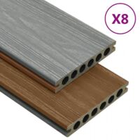 vidaXL Listoni Decking WPC con Accessori Marroni e Grigi 16 m² 2,2 m