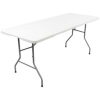 DR.C Tavolo Catering Pieghevole Bianco 180x70 cm - Facile Trasporto
