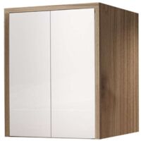 Savini Porta Lavatrice Asciugatrice 78,5x91cm con Ante Push Pull - Noce Bianco Lucido