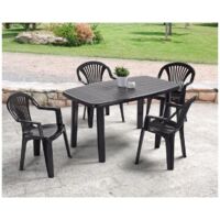 SEDIA PLASTICA LIDO ANTRACITE CON BRACCIOLI 56X58X90H