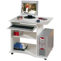 Pepe Mobiletto Porta PC Bianco - Ampio Piano, Cassetto Tastiera