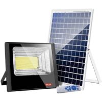 Valex Proiettore Solare 60W con Pannello, Luce Naturale IP65, Nero
