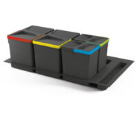 Emuca Set Contenitori Raccolta Differenziata - Grigio Antracite - 12L+7L