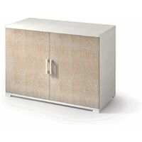 Terraneo Mobiletto Doppia Anta Bianco Rovere 90x45x66 cm - Mobili