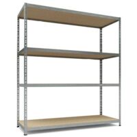 Scaffale Metallo e Legno - 4 Ripiani - 180x160x60 cm