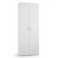 Terraneo Armadio Multiuso Bianco con 2 Ante e Cassetto - 72x37x195 cm