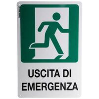 CARTELLO USCITA EMERGENZA 20x 30 PLASTICA