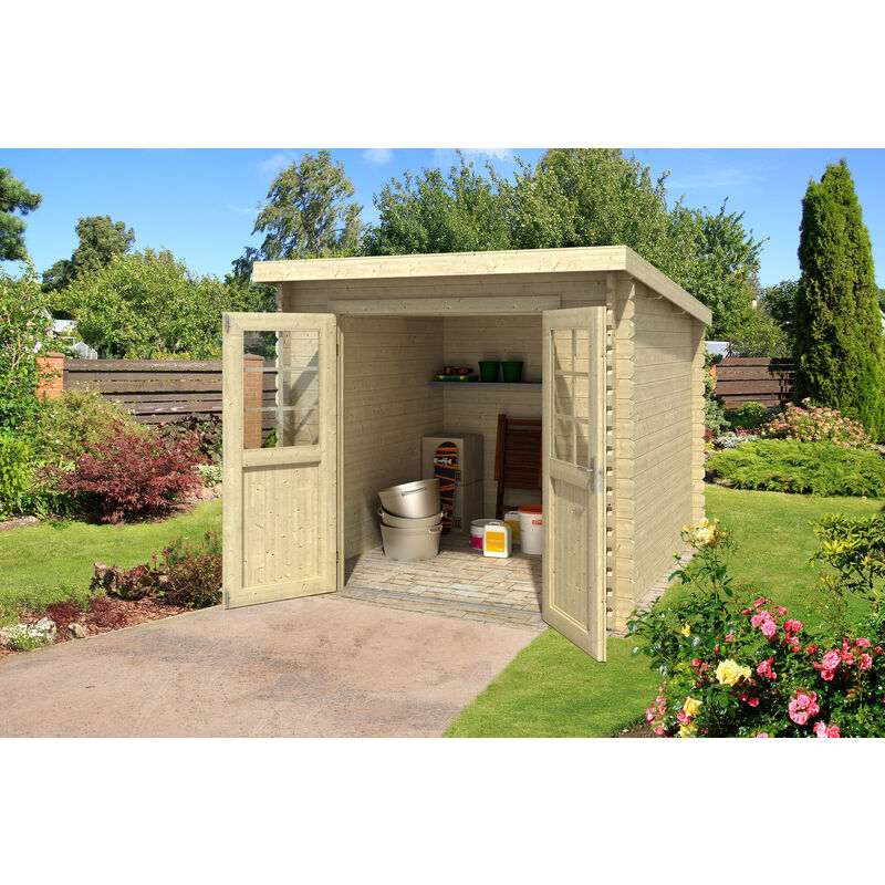 vidaXL Bois de Pin Imprégné Abri à Vélo de Jardin Abri de Stockage  Rangement Hangar Maison de Jardin Extérieur Arrière-Cour 232x110x170 cm :  : Jardin