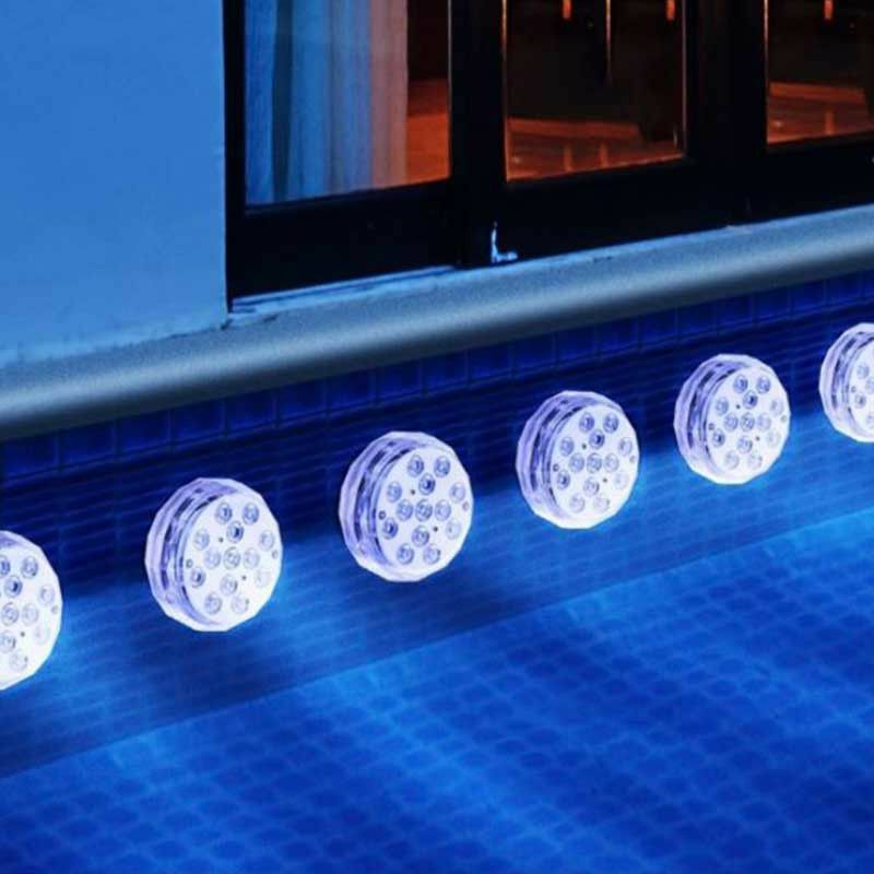 Innedu Lampe LED Submersibl Lumière Bassin LED pour Fête RGB Multicolore 8,5 cm LED Submersibles avec IP68 Étanche Aimants Puissants Intégrés Bague D'étanchéité Externe Spa 2 Pièce, 6,64€/Pièce 