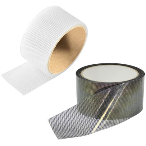 Ruban De Réparation Pour Moustiquaire De Fenêtre - Fibre De Verre Adhésif - 5 Cm X 2 M - Couleurs Noir, Blanc, Gris - 6