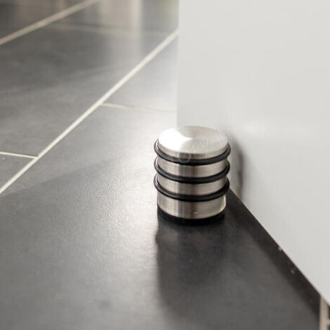 Butée de Porte Antidérapante en Acier Inoxydable avec Anneaux de Protection en Caoutchouc (1/5)