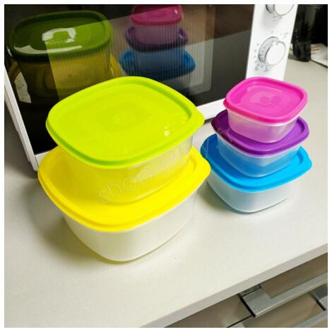 Lot de 5 Boîtes Alimentaires Hermétiques avec Couvercles pour Conservation et Réfrigération (1/5)