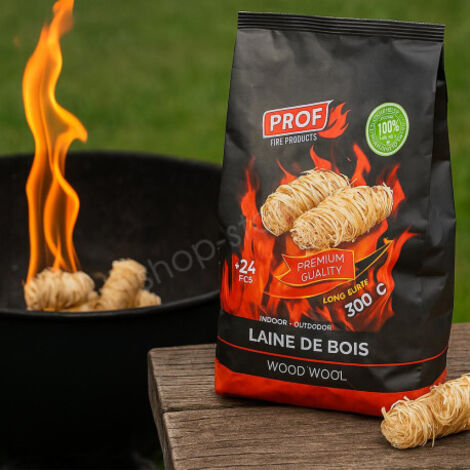 Allume-feux écologiques en laine de bois – Pack de 24 (1/5)