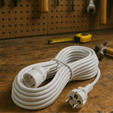 Rallonge Électrique 10m – 3500W 220-240V Blanche Intérieur (1/5)