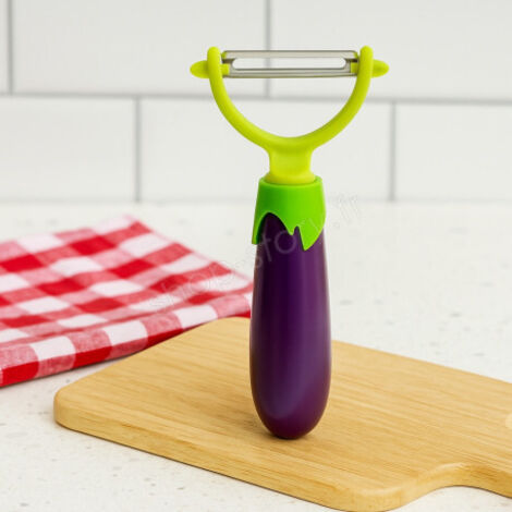 Éplucheur Légumes 16 cm – Manche Aubergine Original Pratique & Design (1/5)