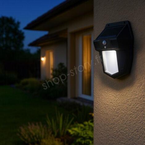 Lampe Solaire Extérieure LED Sans Fil avec Détecteur de Mouvement Effet Tungstène et 3 Modes Éclairage (1/5)