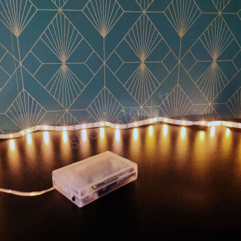 Ruban LED 1 mètre adhésif, lumière blanche, autonome et pratique