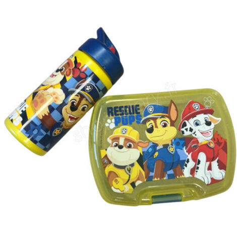 Set Repas Enfant PatPatrouille avec Boîte à Gouter et Gourde 420ml Plastique Jaune pour Ecole et Sorties (1/3)