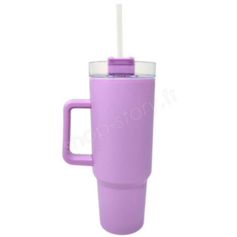 Mug Thermique 1100ml avec Paille et Poignée – Étanche et Lavable (1/4)