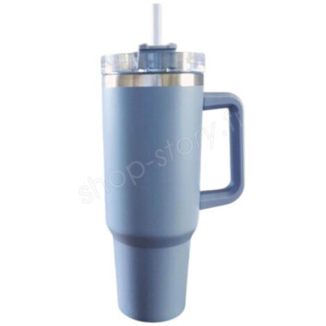 Mug Thermique Inox 1200ml avec Paille et Couvercle Étanche