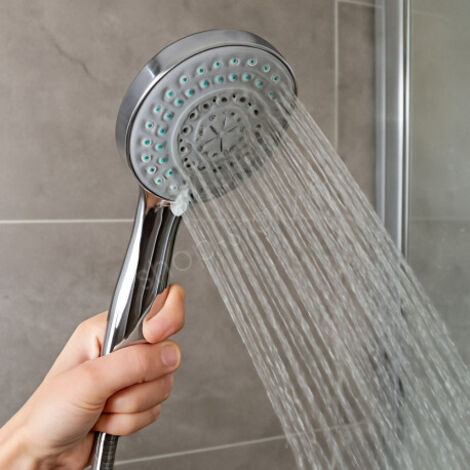Pommeau de Douche Réglable 5 Jets Chrome – 22 cm Confort & Bien-Être (1/5)