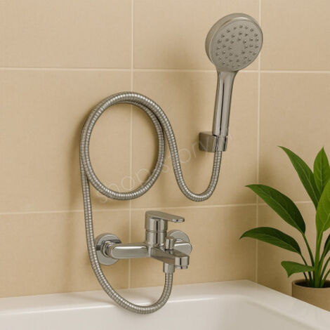 Flexible de Douche 150 cm Chromé - 2 Joints Inclus (1/5)