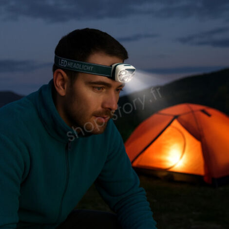 Lampe Frontale LED 6 Leds – 3 Modes, 41 Lumens, Éclairage jusqu'à 30m (1/5)