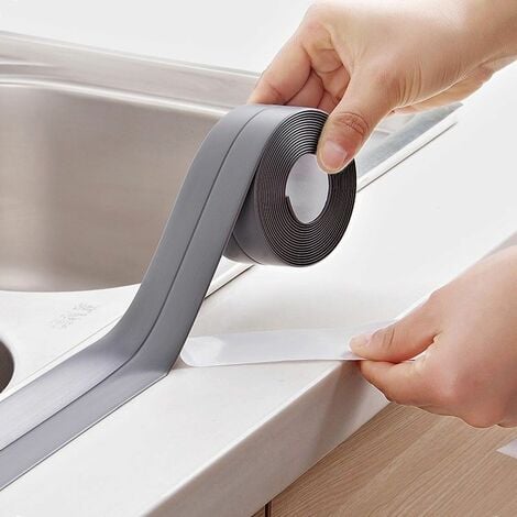 SHOP-STORY - Ruban Adhésif étanche transparent pour joints de cuisine et  salle de bain - Longueur 3m - Largeur 2cm